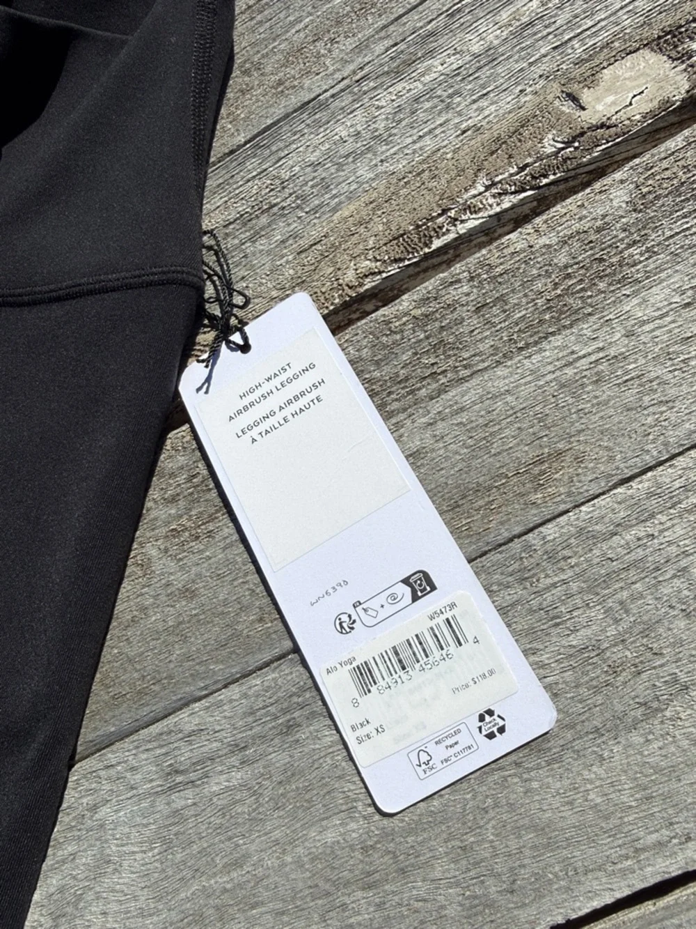 ALO High Waist Airbrush Legging in Black‎ SIZE XS NWT